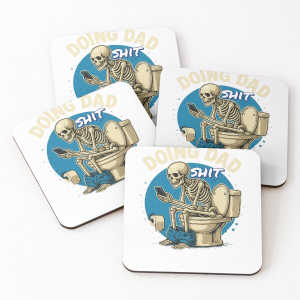 Item preview, Doing dad stuff shirt - funny skeleton on a toilet designed and sold by salimkaswiss.