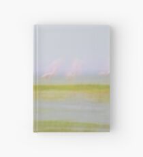 Pink and green hues nature abstract of pink flamingos in wetland Namibia. Hardcover Journal