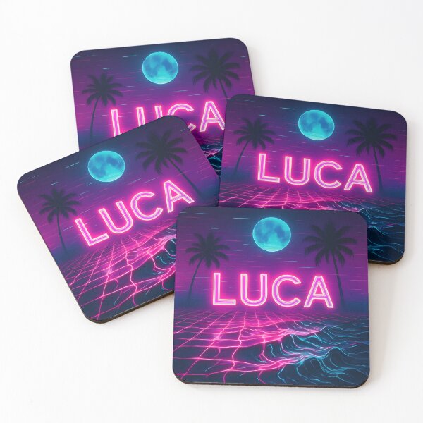 Item preview, LUCA Vaporwave Neon – Melting Grid Ocean Name at Midnight designed and sold by VoidBloom Studio.