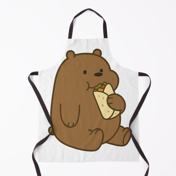 Aperçu de l'œuvre Ours brun mignon et trapu avec un burrito créée et vendue par TacoBearDesigns.