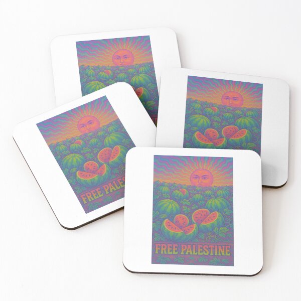 Item preview, Free Palestine Sticker, Psychedelic Sun, Watermelon Symbol designed and sold by dahbeedarroz.