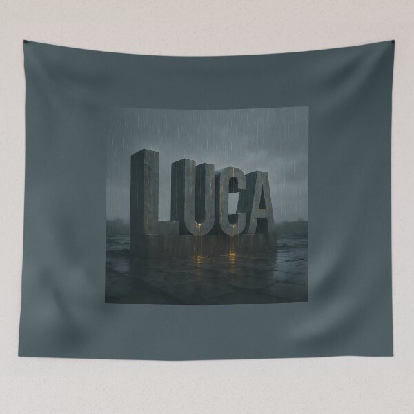 Item preview, LUCA Brutalist Monument – Rain-Weathered Concrete Name Design designed and sold by VoidBloom Studio.