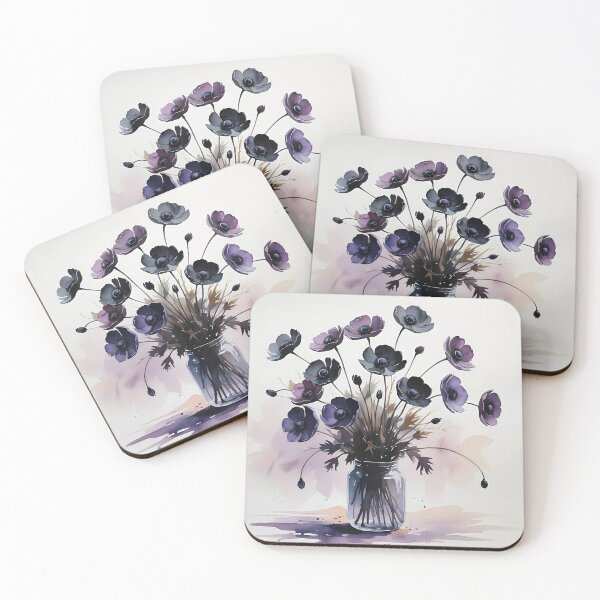 Item preview, Whispering Shadows – Black Anemone in Bloom designed and sold by Mos Thainique.