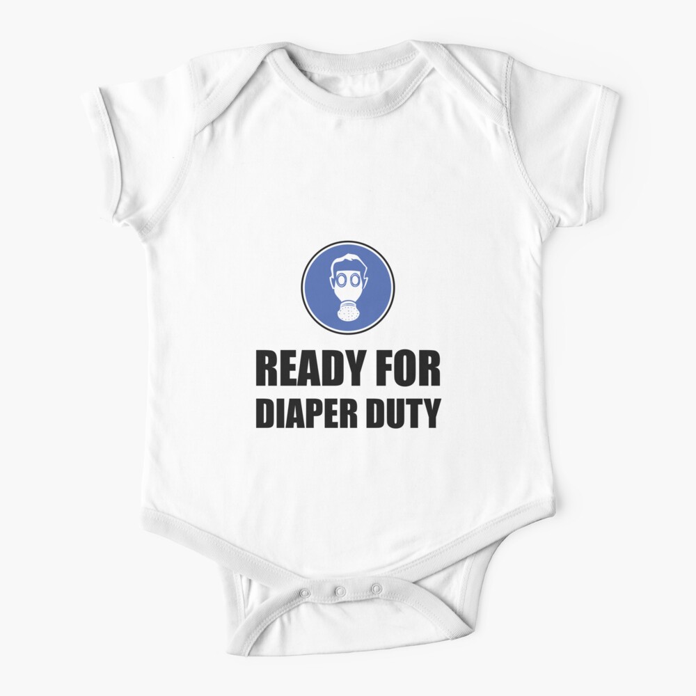 "Ready For Diaper Duty Gas Mask Funny" Baby OnePiece for Sale by TheBestStore Redbubble