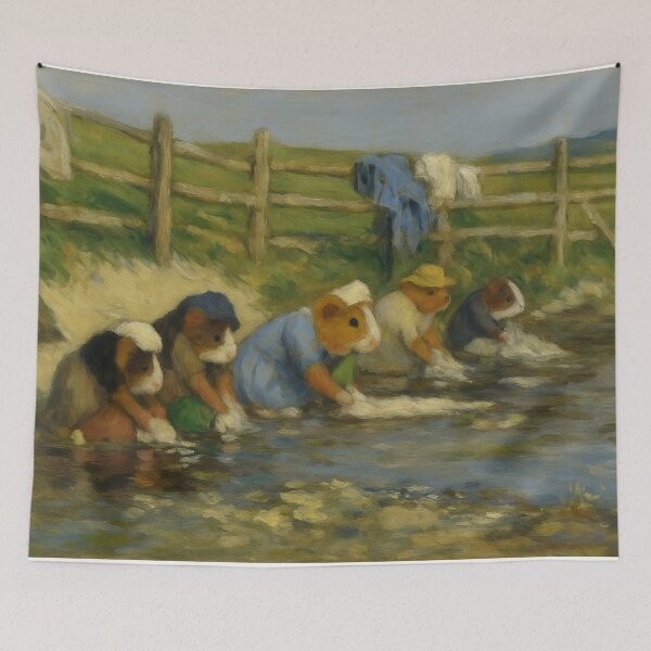 Item preview, Guinea Pig Laundresses by a Stream (After Boudin) designed and sold by gandolfwizard.