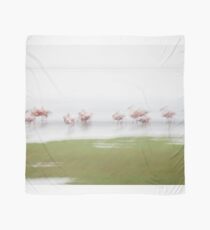 Pink and green hues nature abstract of pink flamingos in wetland Namibia. Scarf