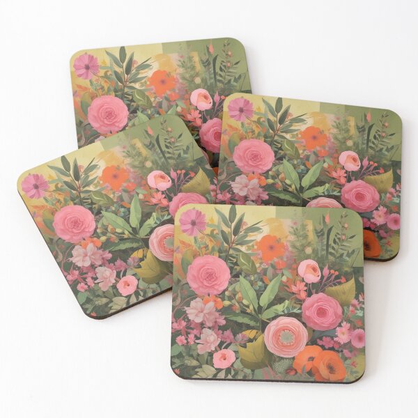 Item preview, Pink and orange flowers designed and sold by GasconyPassion.