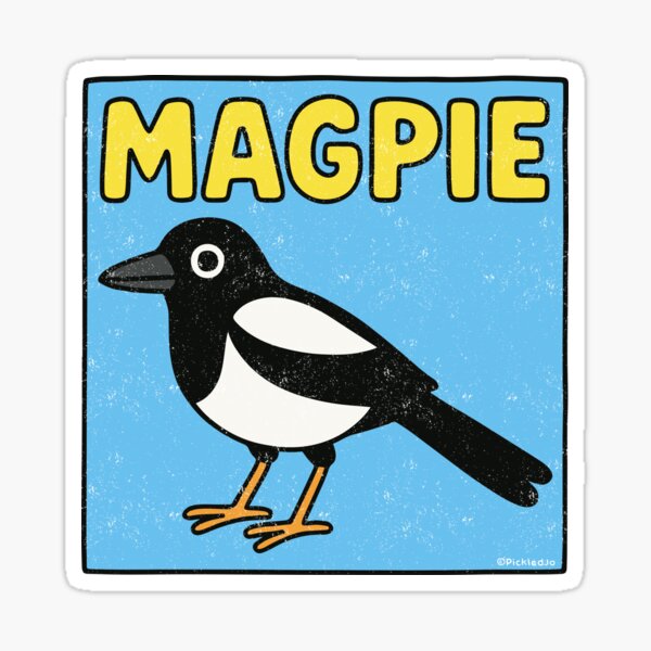 Item preview, Magpie cartoon - Weathered Look designed and sold by FunnehGacha.