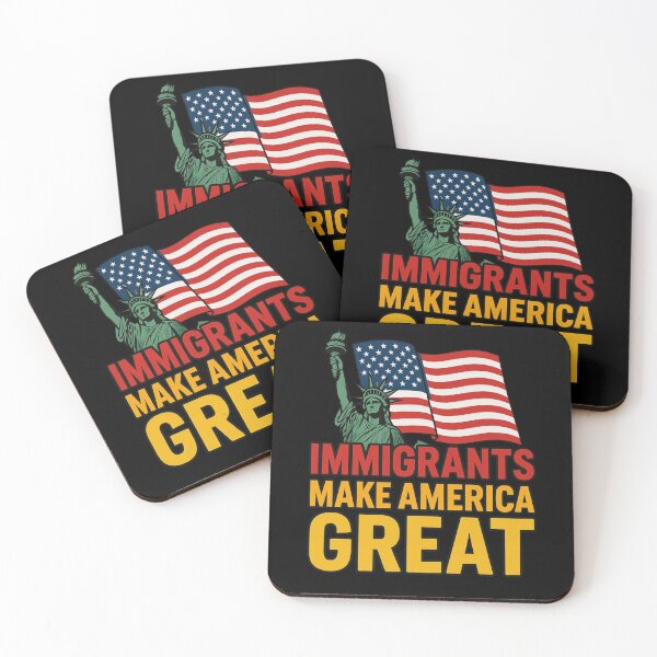 Item preview, "Immigrants Make America Great" Statue of Liberty & Flag Design designed and sold by authenticwords.