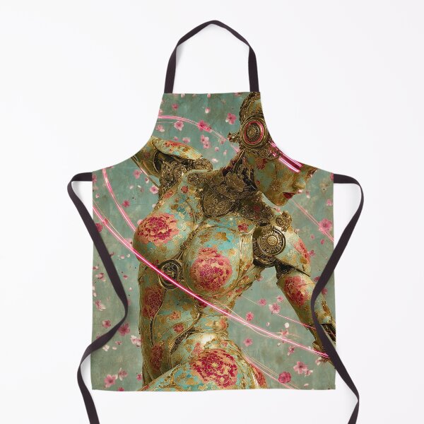 Item preview, Floral Cyborg Femme Fatale – Elegant Samurai Mecha with Pink Blossoms designed and sold by Aleryaa.