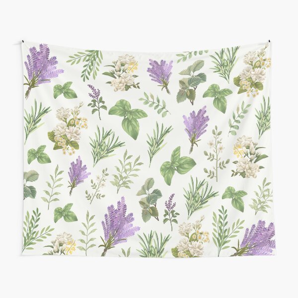 Item preview, Herbal Garden – Soft Botanical Pattern with Lavender, Basil & Chamomile designed and sold by HealthCoreCommunity.