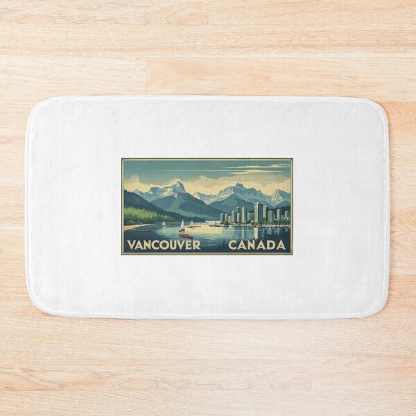 Item preview, Vancouver in retro style – Vintage coastal city design with mountains designed and sold by StormArte.