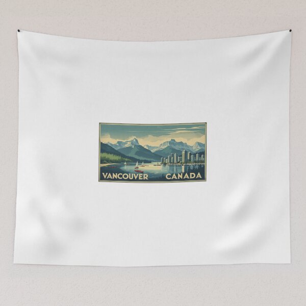 Item preview, Vancouver en estilo retro – Diseño vintage de ciudad costera con montañas designed and sold by StormArte.
