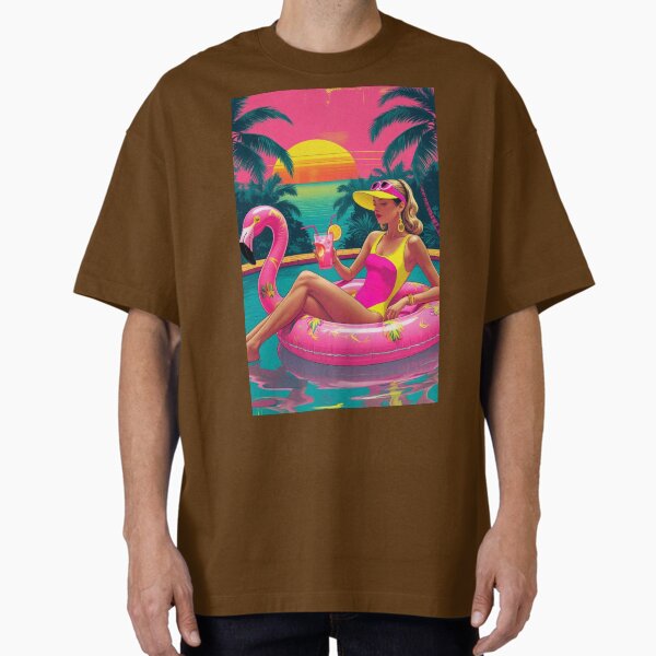 Item preview, AI 80's Tropical Party in Retro stylized design designed and sold by ConnieVZ.