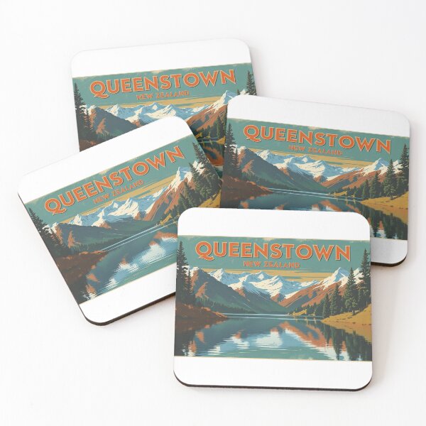 Item preview, Queenstown Retro – Vintage New Zealand Landscape Design for Adventurers designed and sold by StormArte.