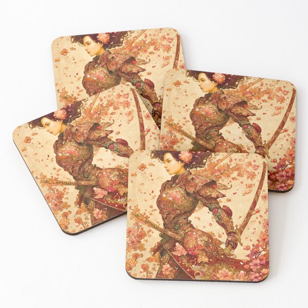 Item preview, Floral Samurai Princess – Elegant Warrior in Ornate Cherry Blossom Armor designed and sold by Aleryaa.