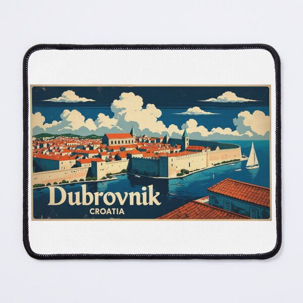 Item preview, Dubrovnik Retro – Vintage design of the pearl of the Adriatic with walls and sea designed and sold by StormArte.