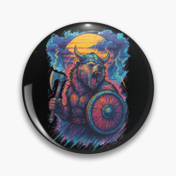 Item preview, Bear Berserker Viking Valhalla Norse Retro designed and sold by TomFrontierArt.