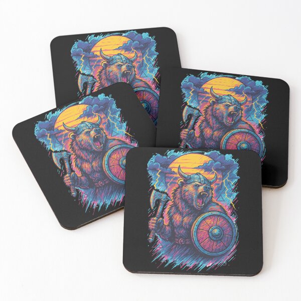 Item preview, Bear Berserker Viking Valhalla Norse Retro designed and sold by TomFrontierArt.