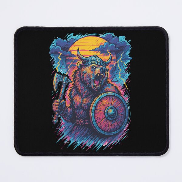 Item preview, Bear Berserker Viking Valhalla Norse Retro designed and sold by TomFrontierArt.