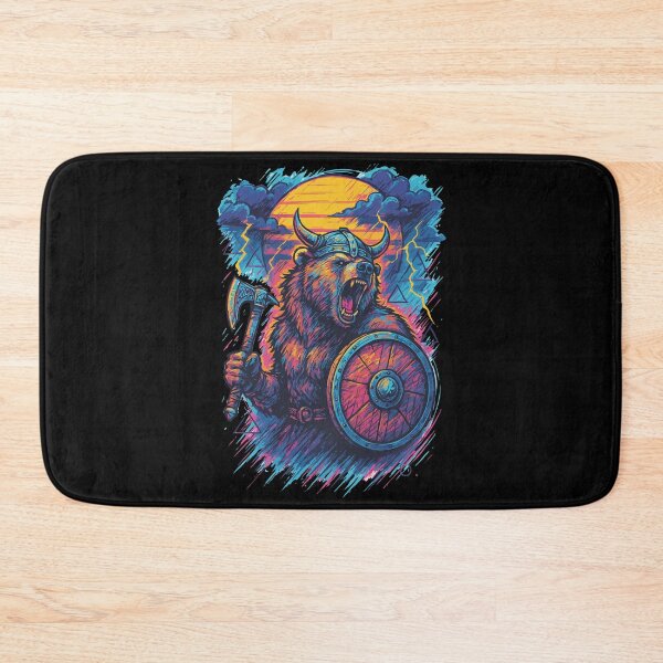 Item preview, Bear Berserker Viking Valhalla Norse Retro designed and sold by TomFrontierArt.