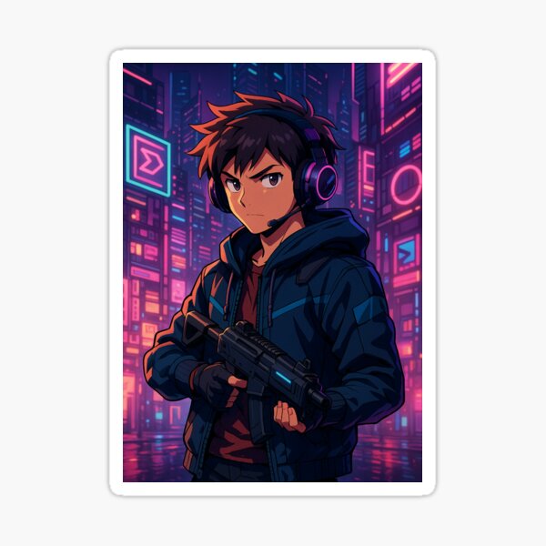 Item preview, NeoCity Guardian – Anime x Gaming Fusion designed and sold by PixelRep.