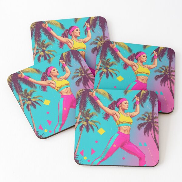 Item preview, AI Retro 80's Tropical Fitness Instructor designed and sold by ConnieVZ.