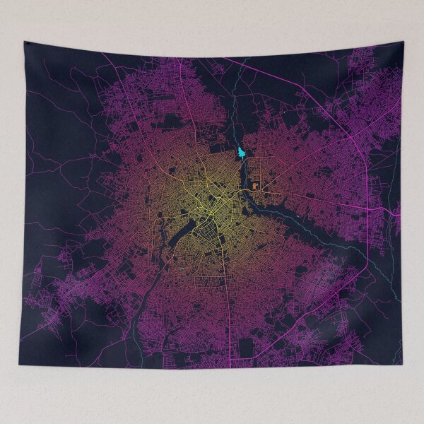 Item preview, Benin City Map of Edo, Nigeria - Neon designed and sold by deMAP.