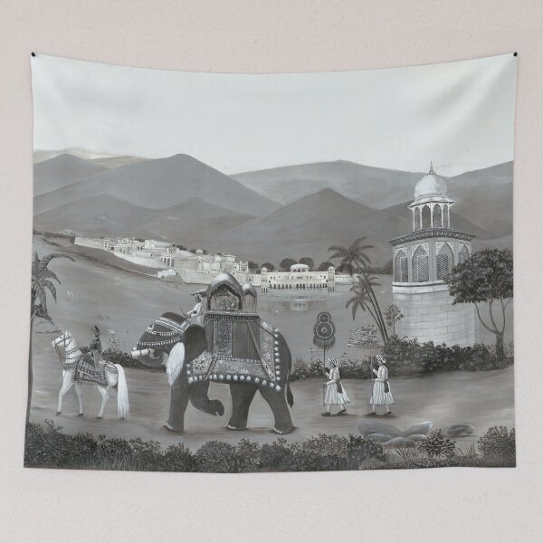 Item preview, Hand-Painted Maharaja Style Royal Portrait – Indian Heritage Art Print designed and sold by MeshaArts.