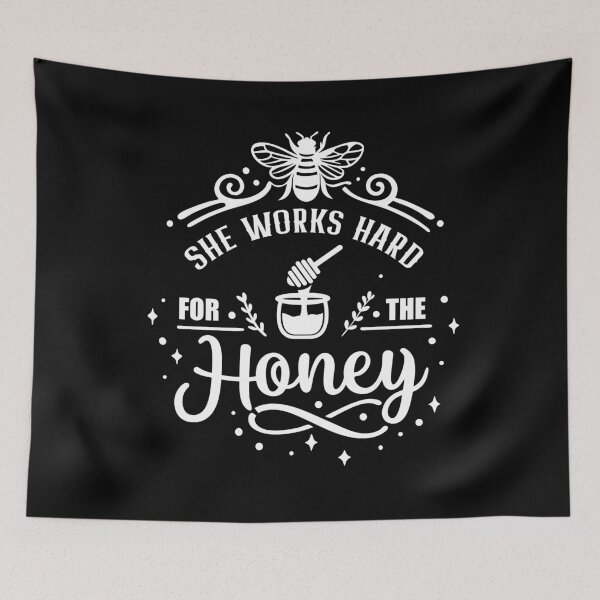 Item preview, She works hard for the Honey hard working Bee designed and sold by Trenddesigns24.