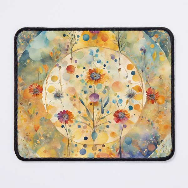 Item preview, Watercolor Florals Pattern , Mandala ,Pastel Gold Blue Orange, Feminine Romantic Elegant Pattern designed and sold by KolorellaS.