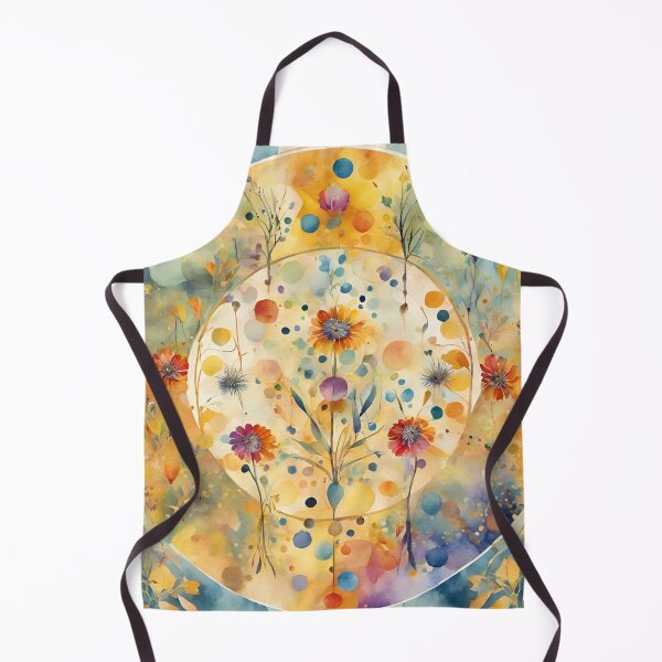 Item preview, Watercolor Florals Pattern , Mandala ,Pastel Gold Blue Orange, Feminine Romantic Elegant Pattern designed and sold by KolorellaS.