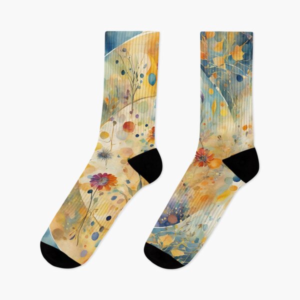 Item preview,   Watercolor Florals Pattern , Mandala ,Pastel Gold  Blue Orange,  Feminine Romantic Elegant Pattern designed and sold by KolorellaS.