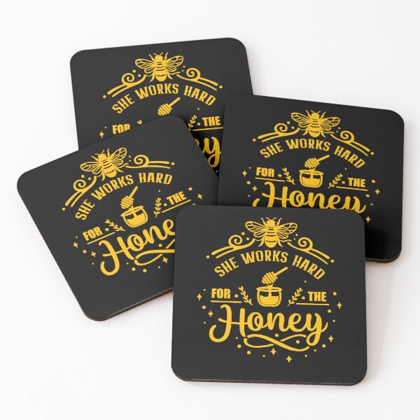Item preview, She works hard for the Honey hard working Bee designed and sold by Trenddesigns24.