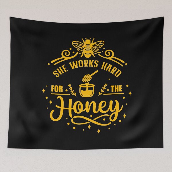 Item preview, She works hard for the Honey hard working Bee designed and sold by Trenddesigns24.