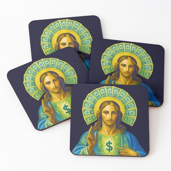 Item preview, Money Worship Parody – Dollar Bill Jesus Satirical Religious Art designed and sold by Atheist-Heaven.
