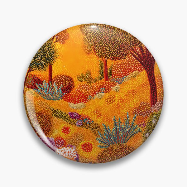 Item preview, Golden Orange and Burgundy Floral Landscape designed and sold by Neika Shimm Designs.