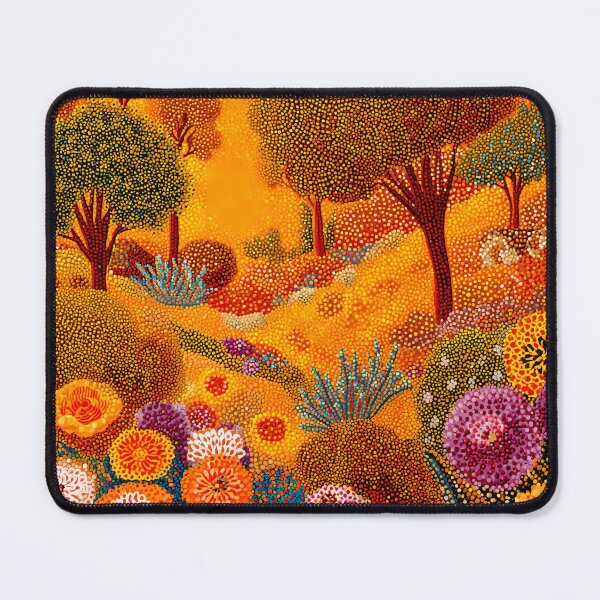 Item preview, Golden Orange and Burgundy Floral Landscape designed and sold by Neika Shimm Designs.