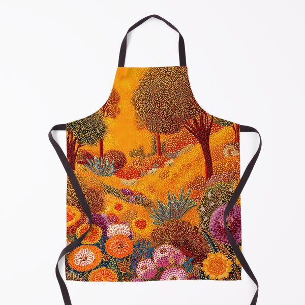 Item preview, Golden Orange and Burgundy Floral Landscape designed and sold by Neika Shimm Designs.