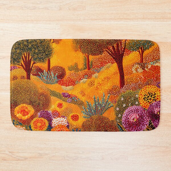 Item preview, Golden Orange and Burgundy Floral Landscape designed and sold by Neika Shimm Designs.