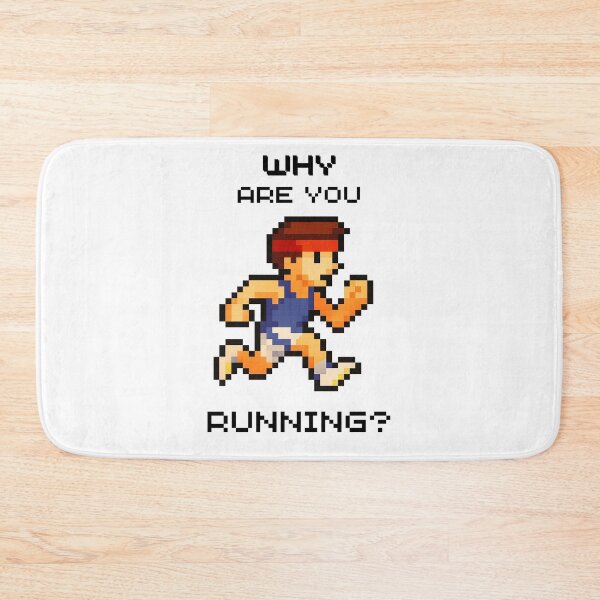 Item preview, Why are you running? retro gamer style designed and sold by EmsiPrintVault.