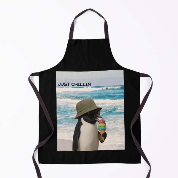 Item preview, Funny pinguin eating ice-cream JUST CHILLIN designed and sold by EmsiPrintVault.
