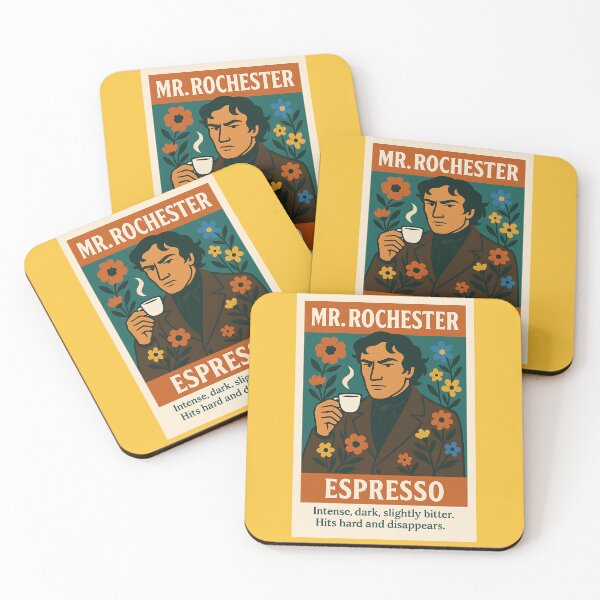 Item preview, Mr. Rochester as Espresso – Dark Literary Character Coffee Art designed and sold by GlitchBaby.