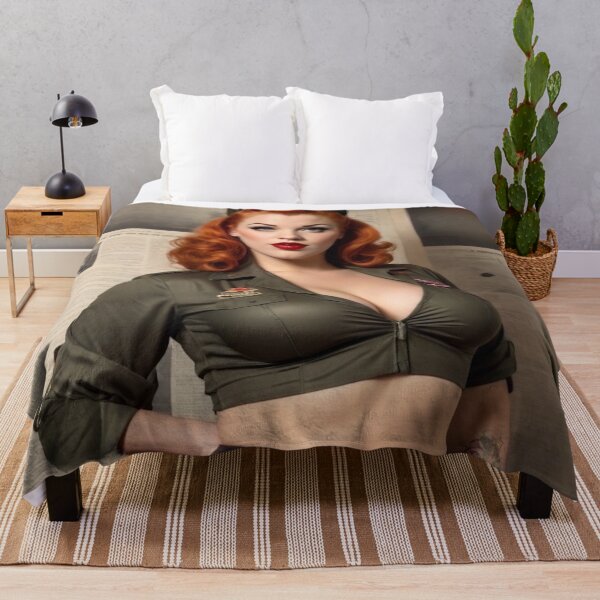 Item preview, 1940s Vintage Pin-Up Redhead Army Cadet designed and sold by MissSaylor.