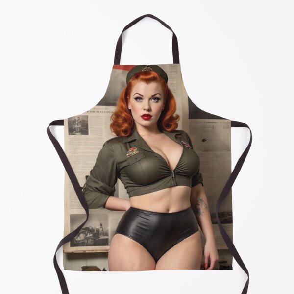 Item preview, 1940s Vintage Pin-Up Redhead Army Cadet designed and sold by MissSaylor.