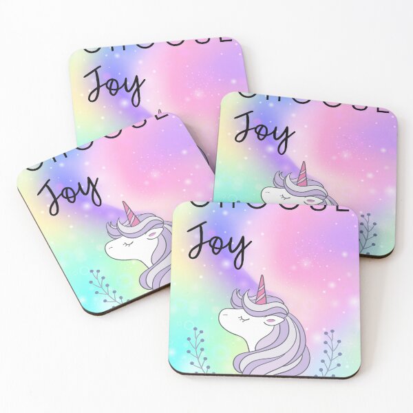 Item preview, Choose Joy – Pastel Unicorn Inspiration Poster designed and sold by Breaking Shop.