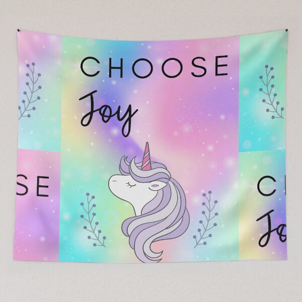 Item preview, Choose Joy – Pastel Unicorn Inspiration Poster designed and sold by Breaking Shop.