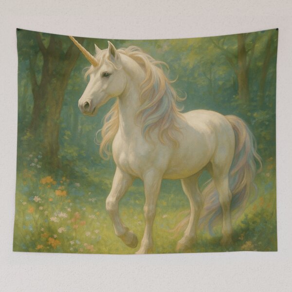 Item preview, Enchanted Grace – Majestic Unicorn in a Woodland Dream designed and sold by Breaking Shop.