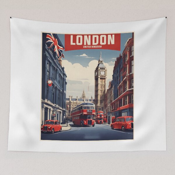 Item preview, London United Kingdom Vintage Travel Tourism  designed and sold by TravelersGems.