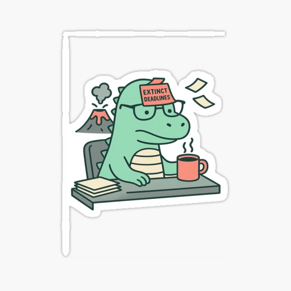 Item preview, Ausgestorbene Fristen – Dinosaurier Büro Humor Tee designed and sold by elitedigitstore.